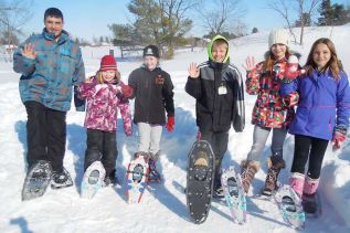 young snowshoers at the South Frontenac Family Day Winter Carnival at the Frontenac Arena in Piccadilly
